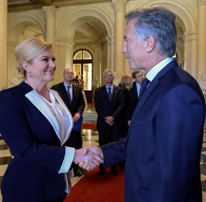 Macri recibió a presidenta de Croacia