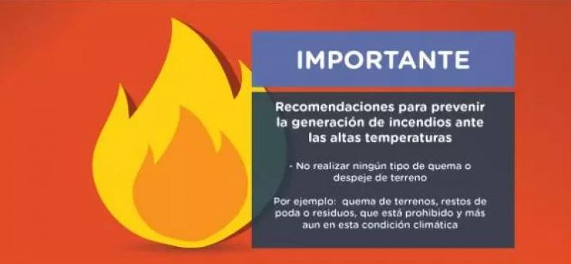 Recomendaciones para prevenir la generación de incendios