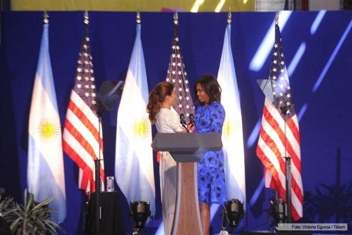 Juliana Awada recibe a Michelle Obama