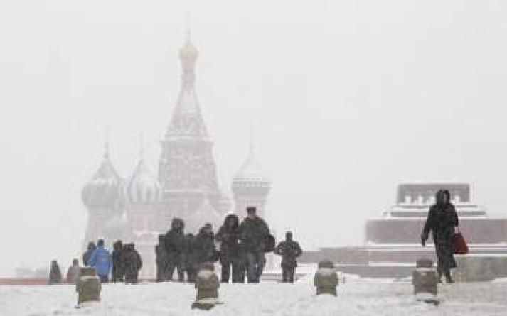 Moscú bajo la nevada del siglo